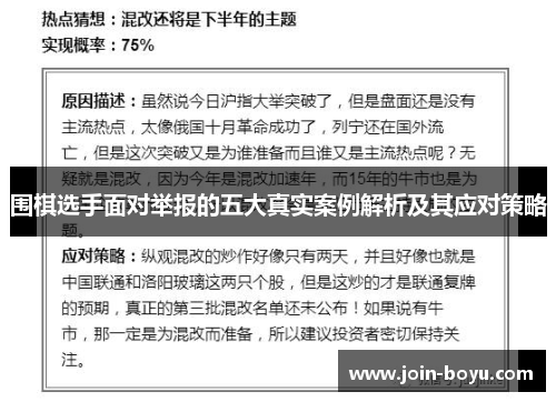 围棋选手面对举报的五大真实案例解析及其应对策略